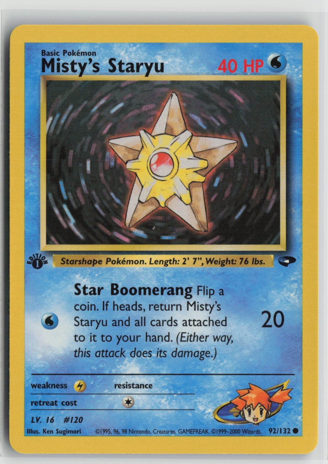 Misty\'s Staryu Common 1st Edition G2 092/132 NM