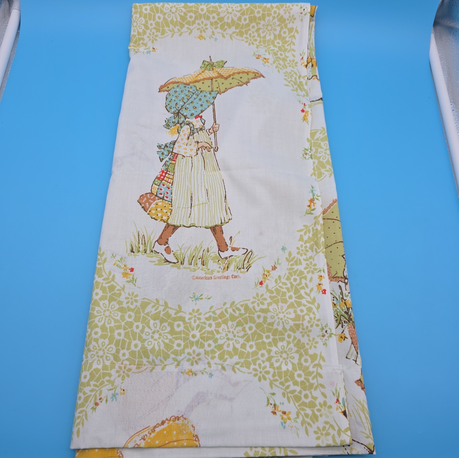 Vintage Springmaid Holly Hobbie Twin Flat Sheet Cabin Core