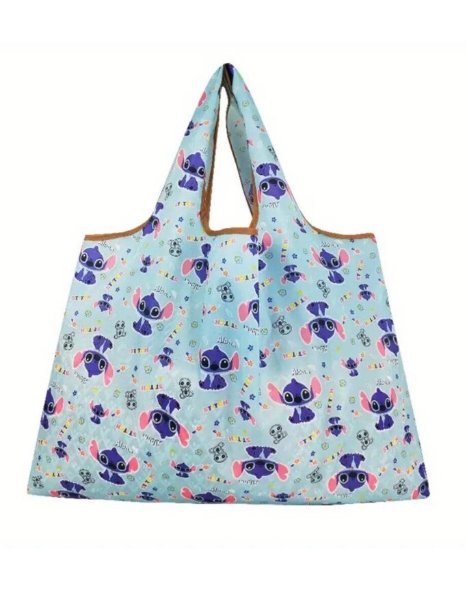 Disney Leo & Stitch Large Capacity Blue Bag (23” W X 27” H) With Matching Pouch Disney Leo & Stitch Large Capacity Blue Bag (23” W X 27” H) With Matching Pouch