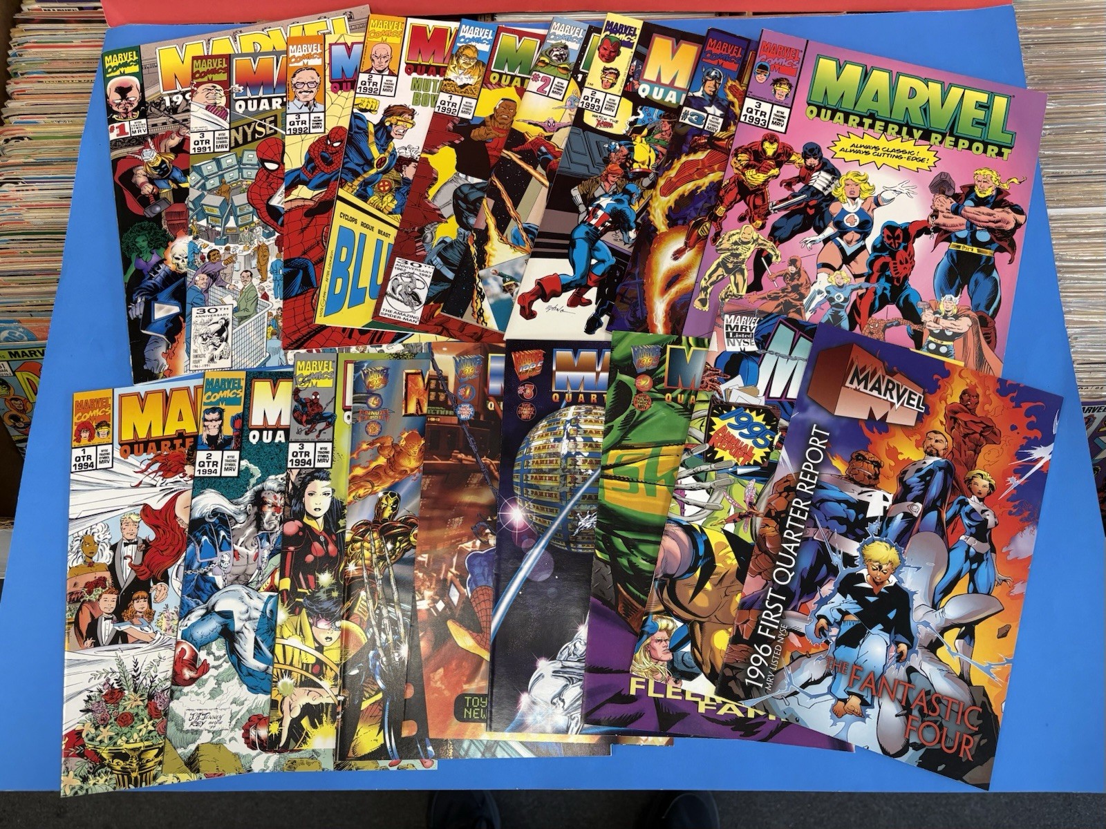 Marvel 1991, 1992, 1993, 1994, 1995 1996 LOT OF (18) Annual Quarterly & Reports
