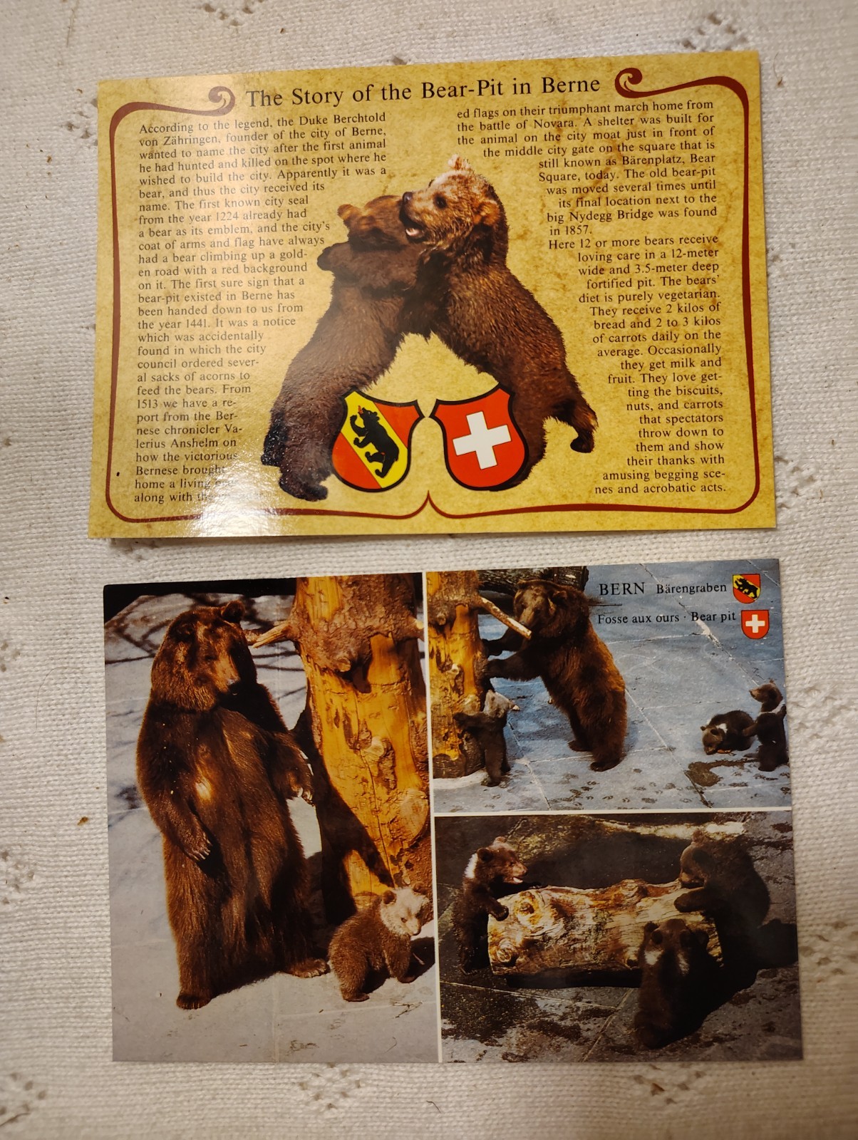 2 Postcards SWITZERLAND - Bern - Bear Pit - unused - Photoglob