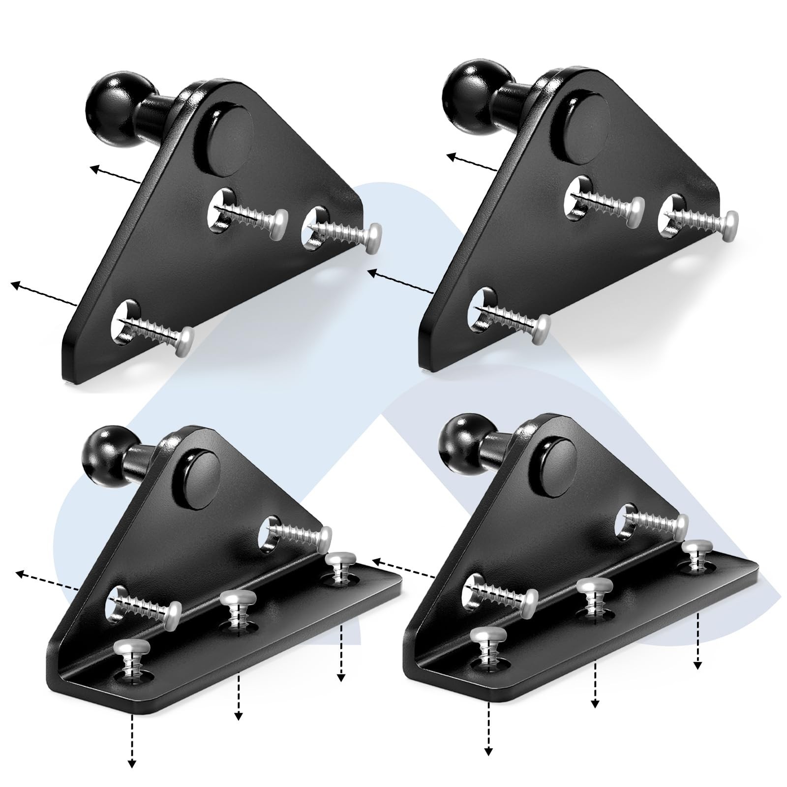 Sturdy 10MM Gas Strut Mounting Brackets Set - 4PCS with Screws for Easy DIY