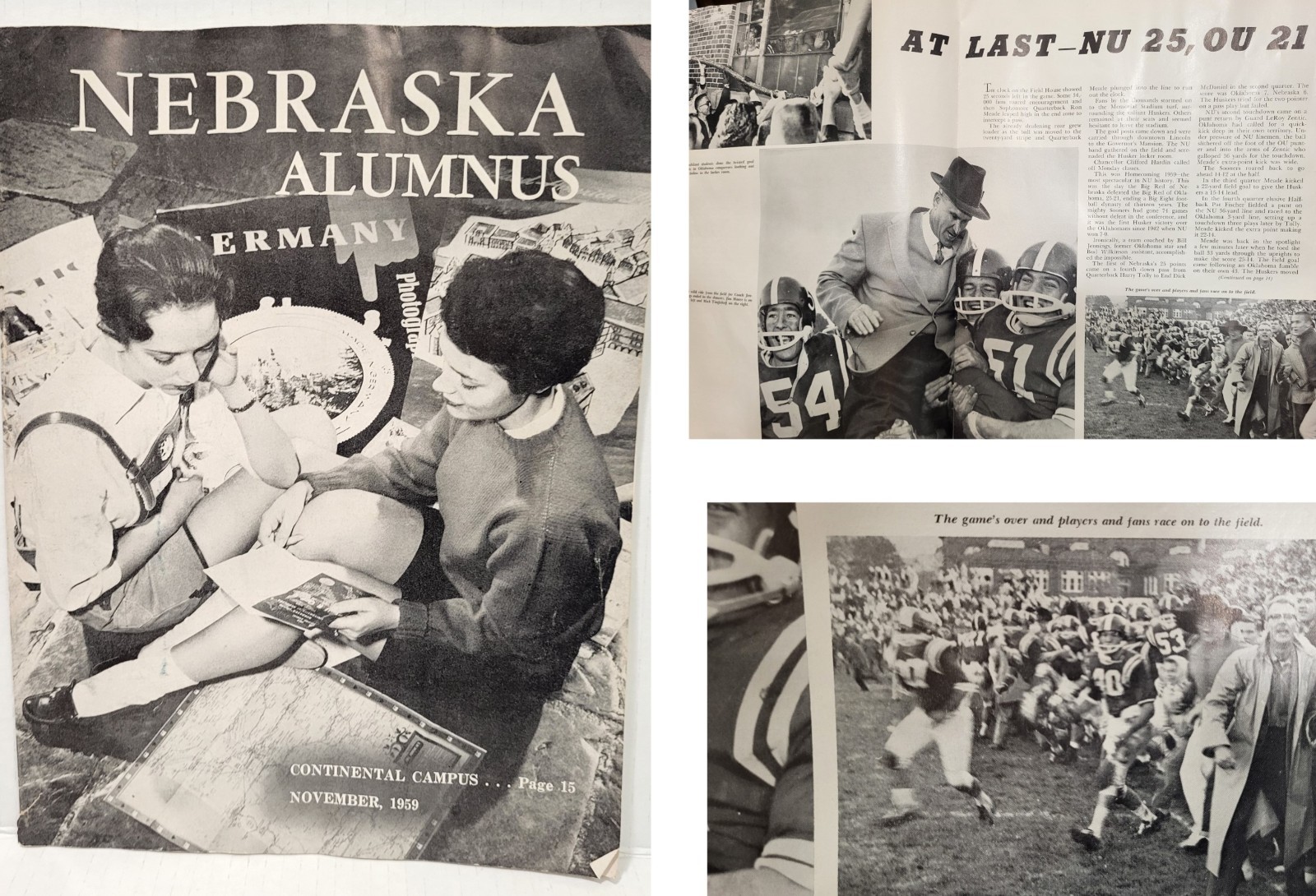 VTG University of Nebraska Alumnus 1959 Huskers upset game v Oklahoma Tinglehoff