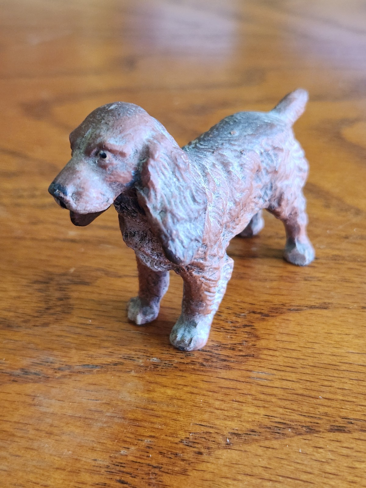 VTG CAST METAL MINATURE COCKER SPANIEL DOG FIGURINE