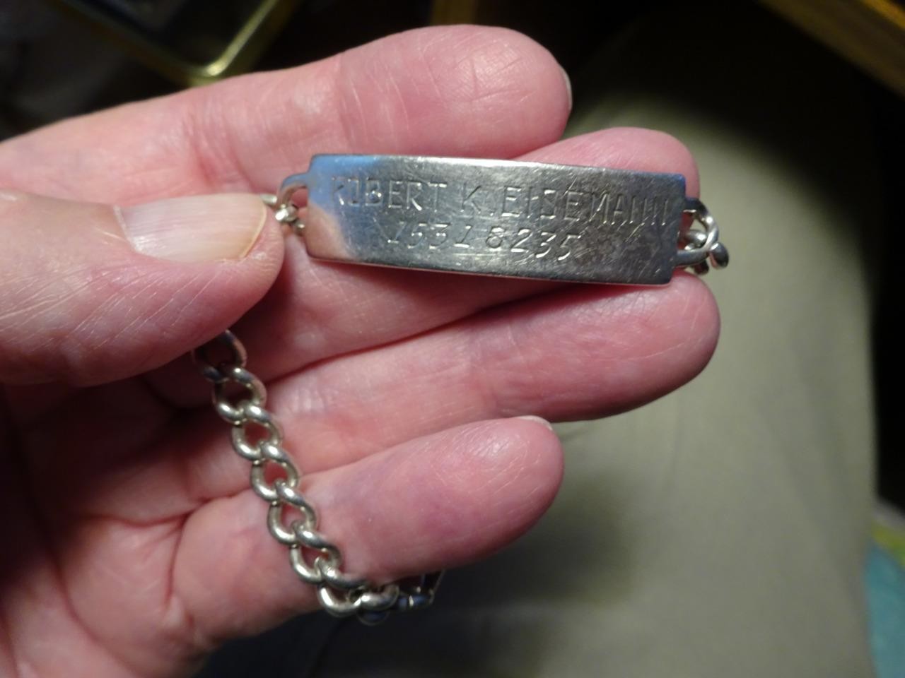 WWII ID STERLING SILVER SWEETHEART BRACELET 