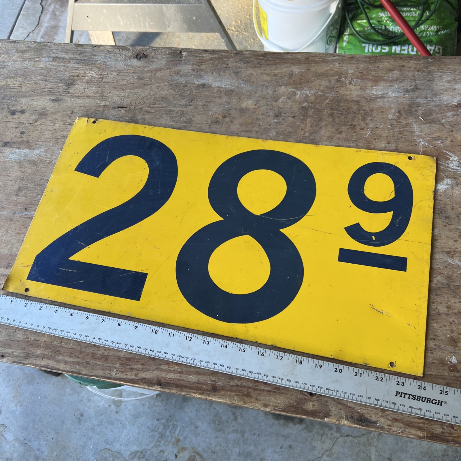 Vintage Shell Or Sunoco Gas Price Sign - Painted Flat Metal Double Sided