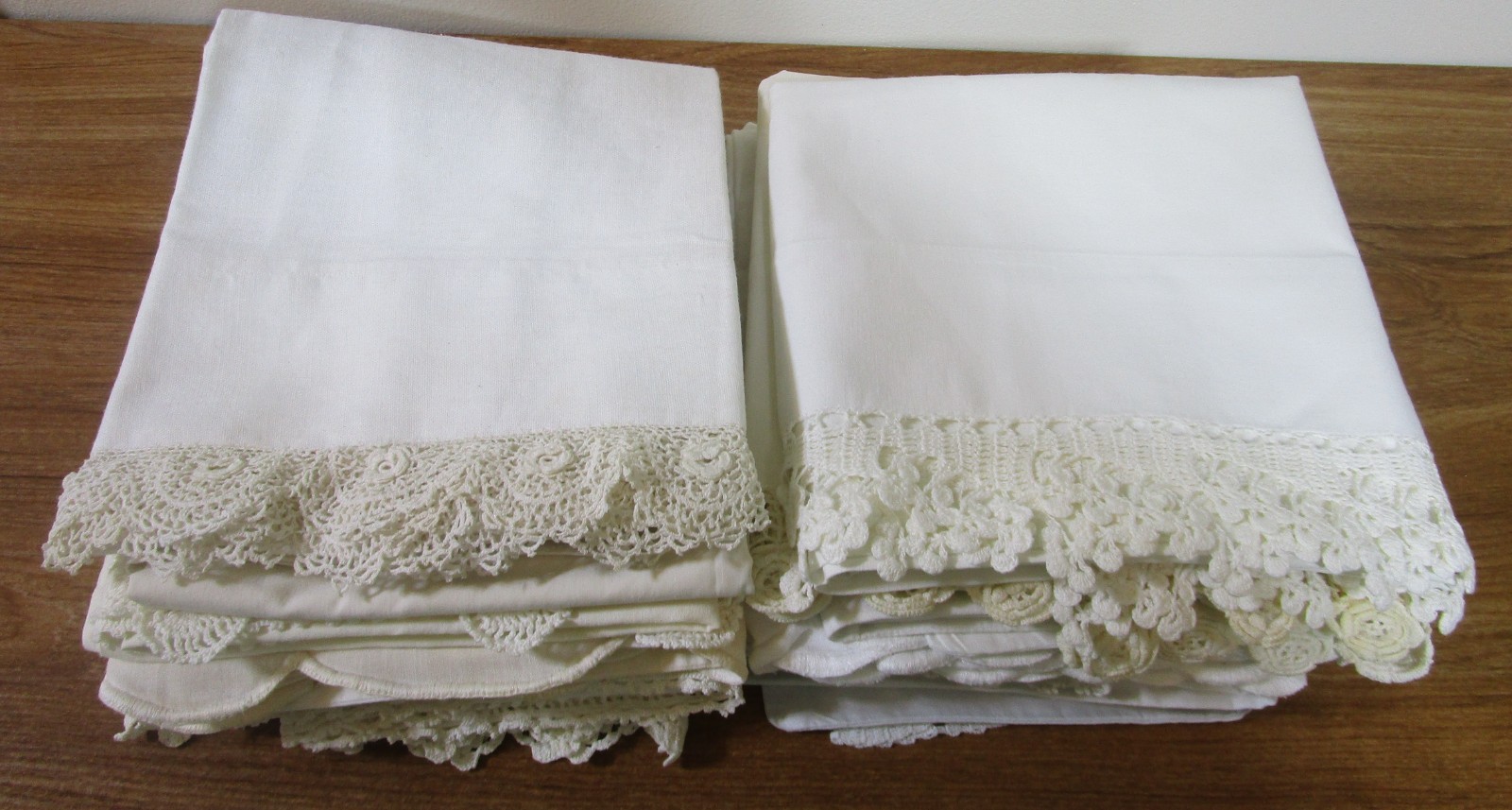 Lot of 14 Vintage Single Pillowcases Crochet Embroidery