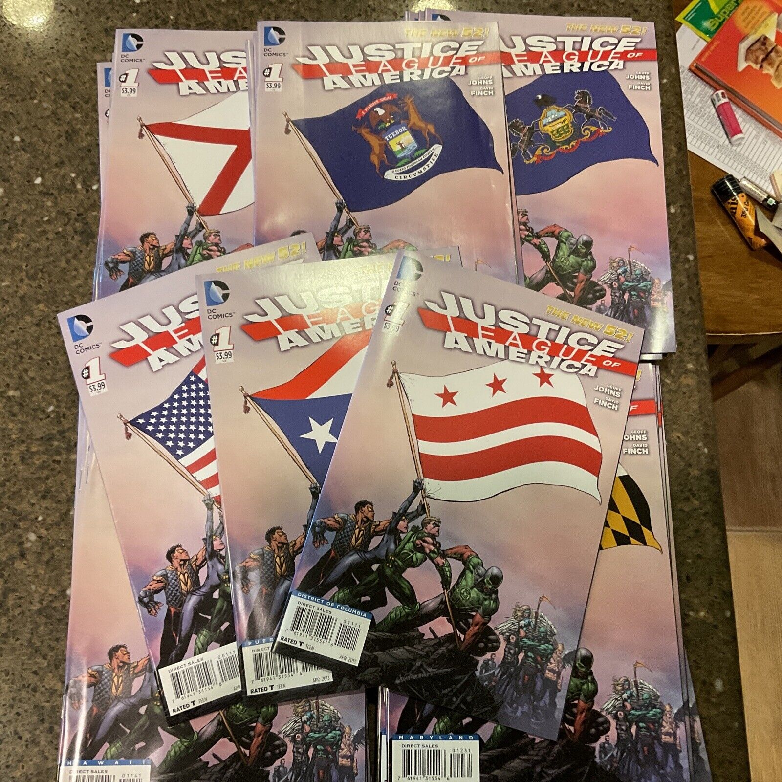Justice League of America #1 53 Complete Flag Variant Set DC New 52 2013