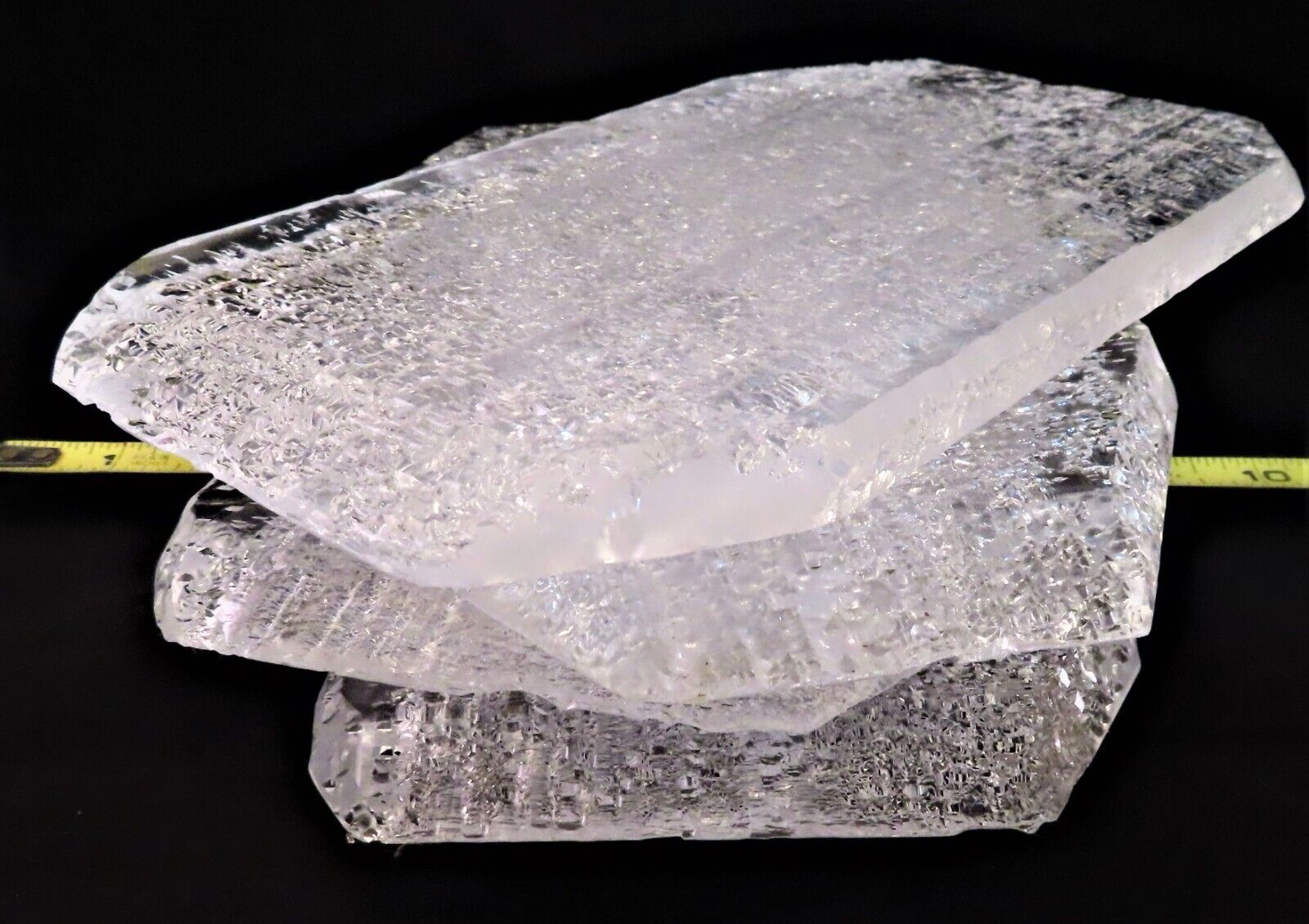 QUARTZ CRYSTAL PLATE FOR STUDY, FACETING. LAB-GROWN  & ETCHED IN CLEVELAND OHIO