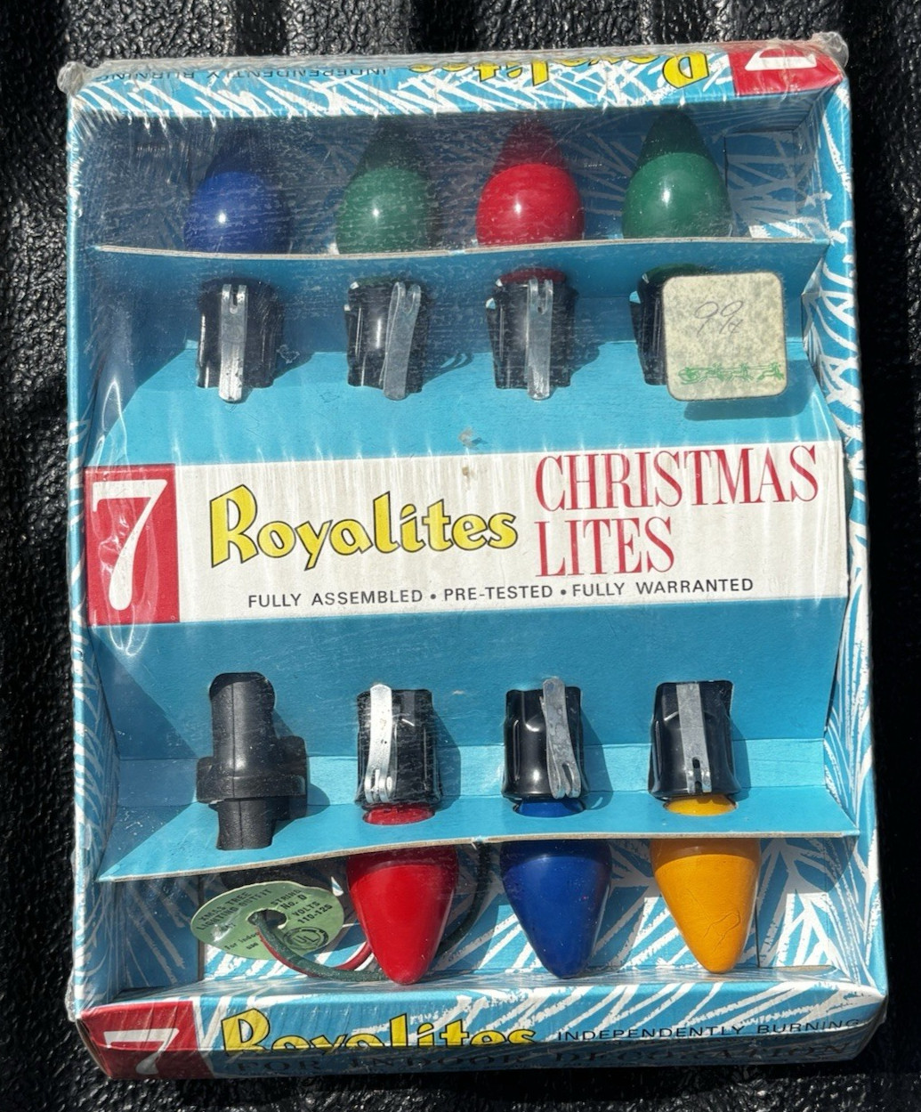 Vintage Royalites 7 C7 Christmas Lights NOS Factory Sealed Original Box MCM USA