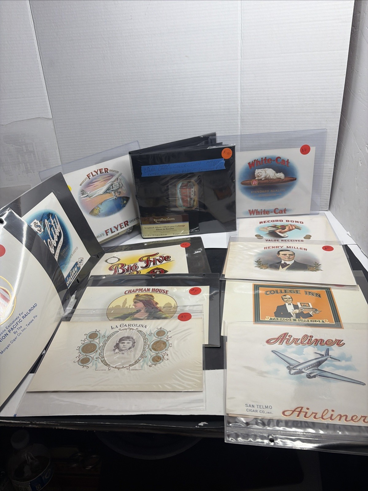 VINTAGE l CIGAR BOX Label Lot Big Five White Cat Henry M Original Lithos 1920s VINTAGE l CIGAR BOX Label Lot Big Five White Cat Henry M Original Lithos 1920s