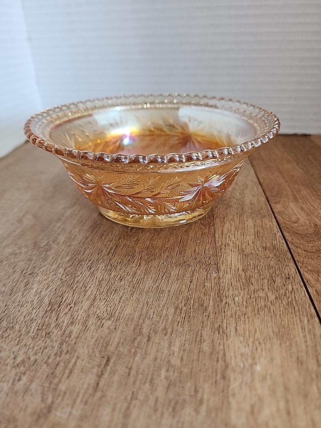 Imperial Glass Star Spray Marigold Carnival Glass Bowl 6