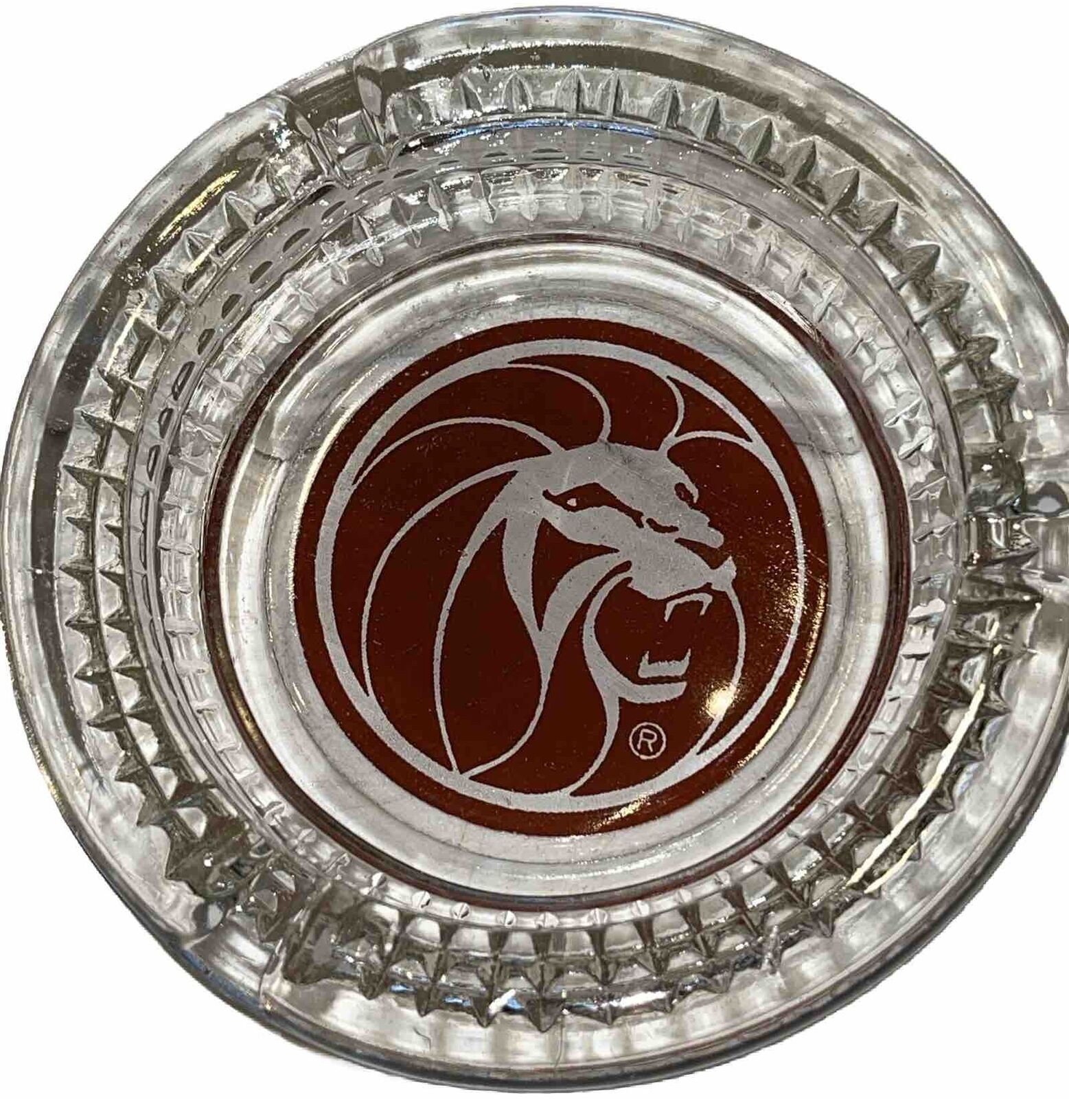 - Vintage MGM Grand Hotel Clear Glass Ashtray -