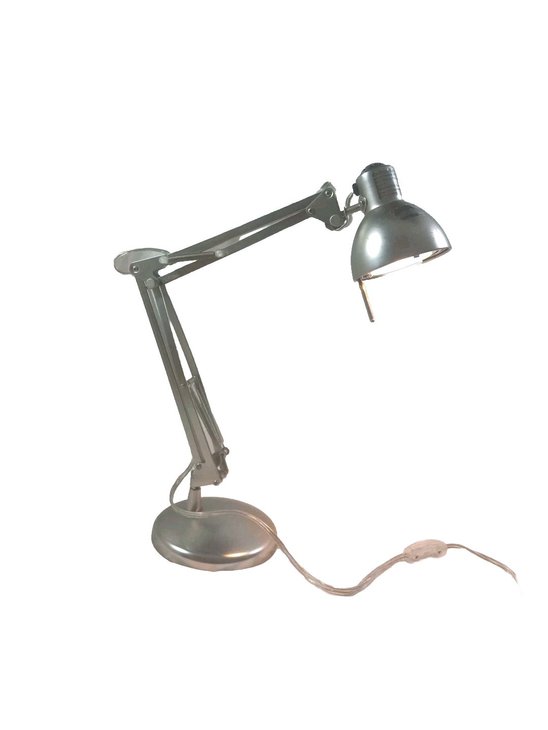 Vtge Unbranded Silver Metal Architect Electric Adjustable Springs Desk Lamp USED