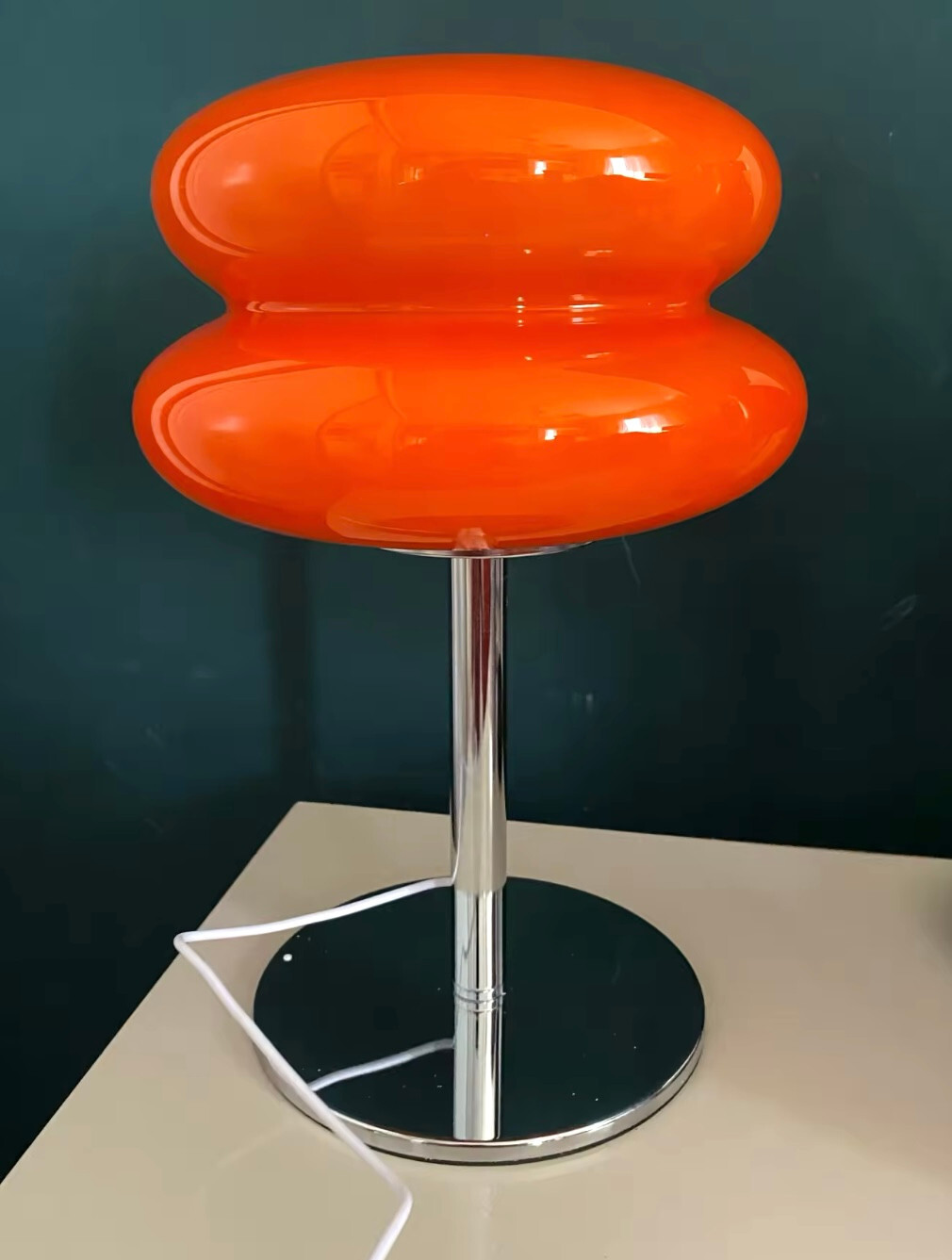 Bauhaus MCM Style Indoor Bedside Table Italian Macaron Lamp Retro Desk Glass LED
