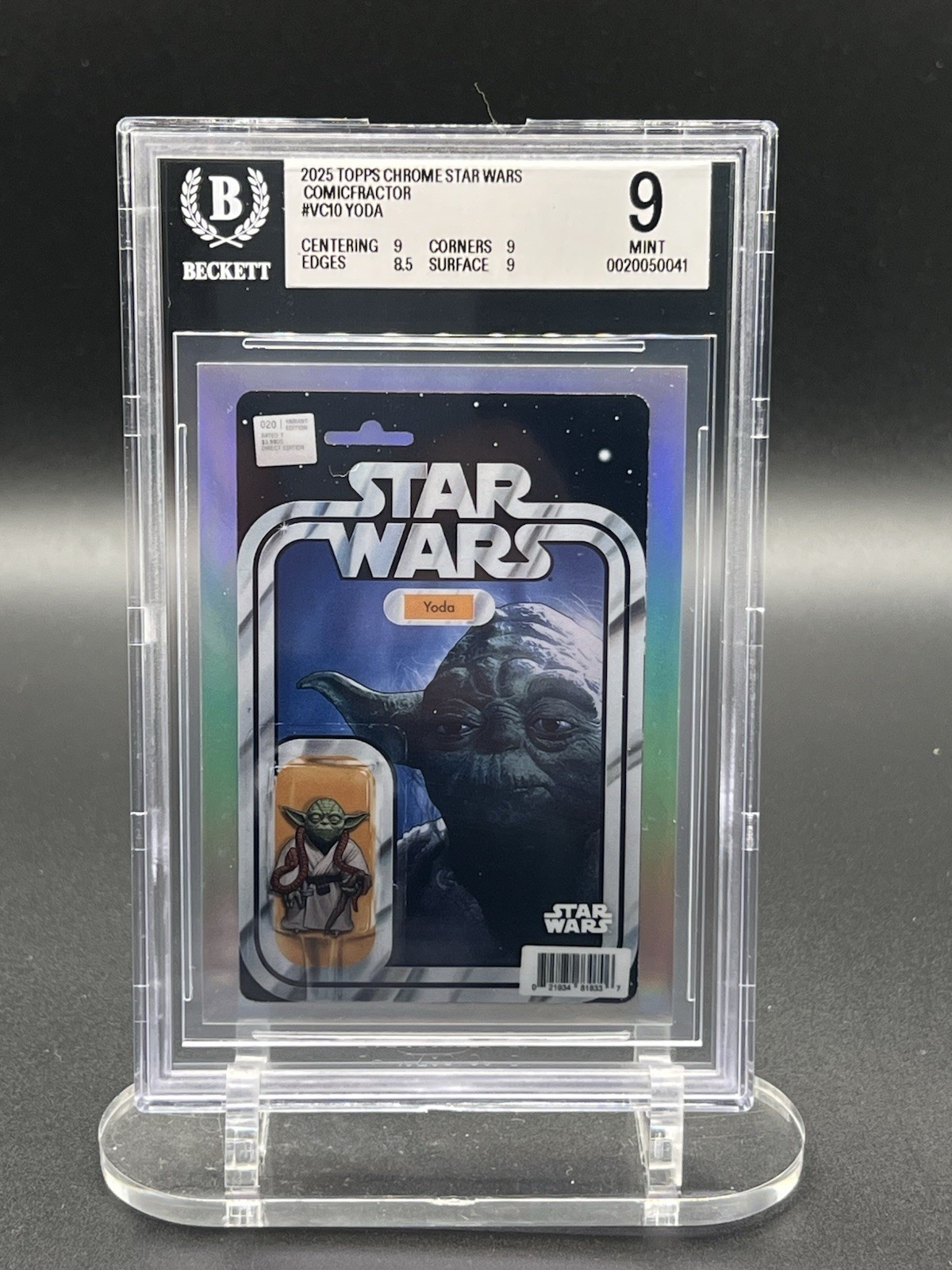 2025 Topps Chrome Star Wars Yoda Comicfractor SSP #VC-10 BGS9 2025 Topps Chrome Star Wars Yoda Comicfractor SSP #VC-10 BGS9