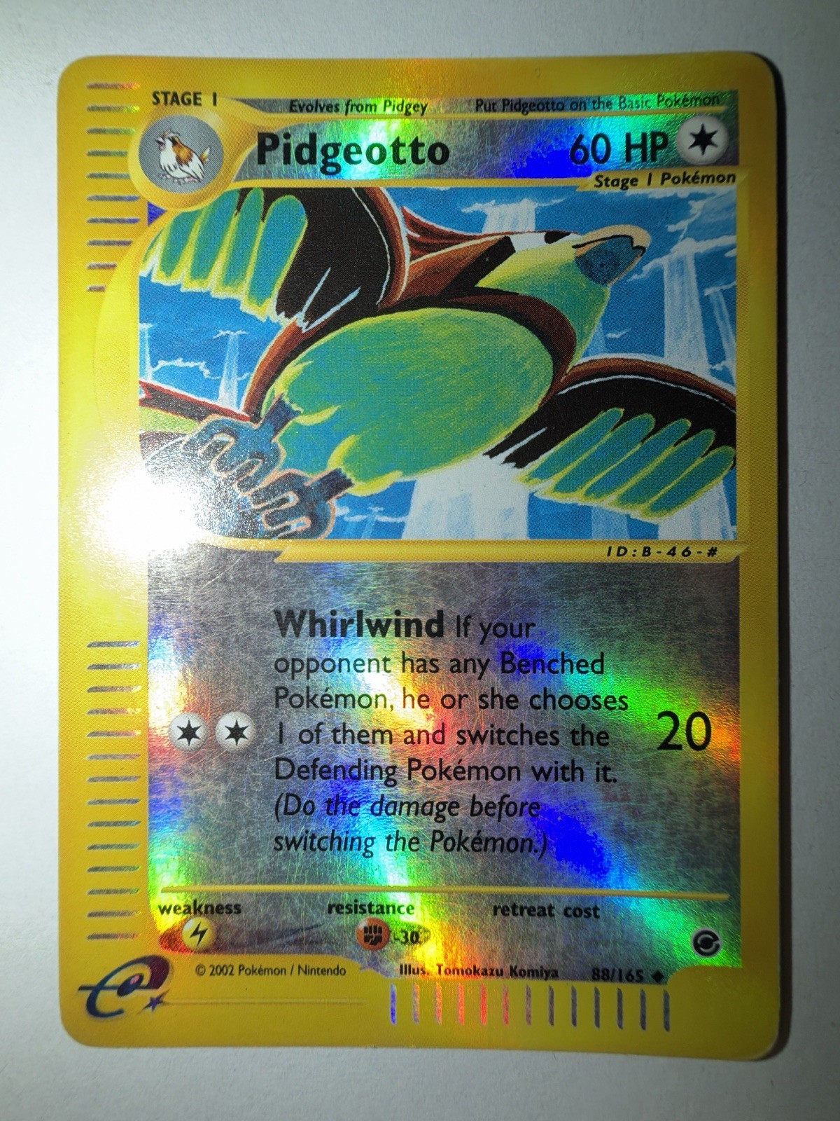 Pokemon Pidgeotto TCG Expedition Card 88/165 Reverse Holo 2002 E Reader Komiya