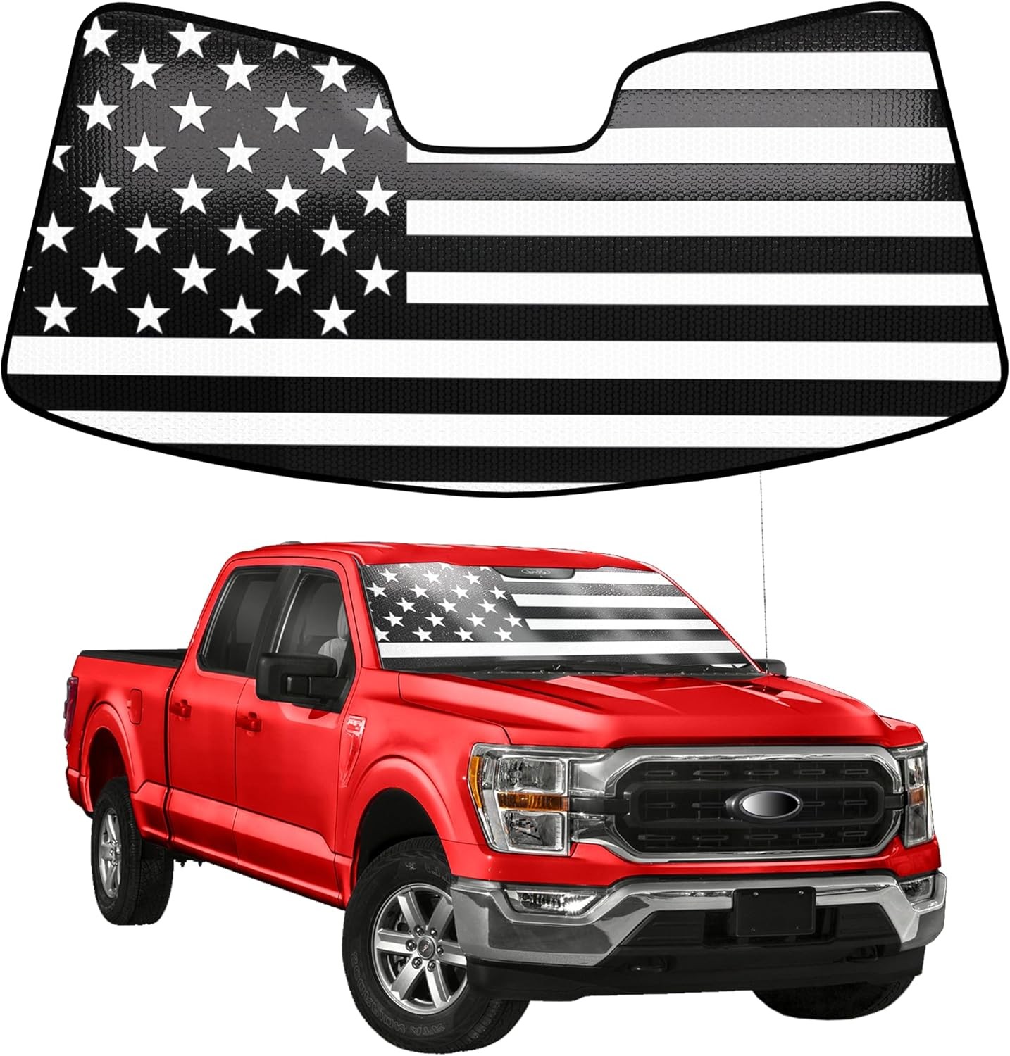 Windshield Sun Shade Compatible with 2021 2022 2023 2024 Ford F150 F250 F350 30