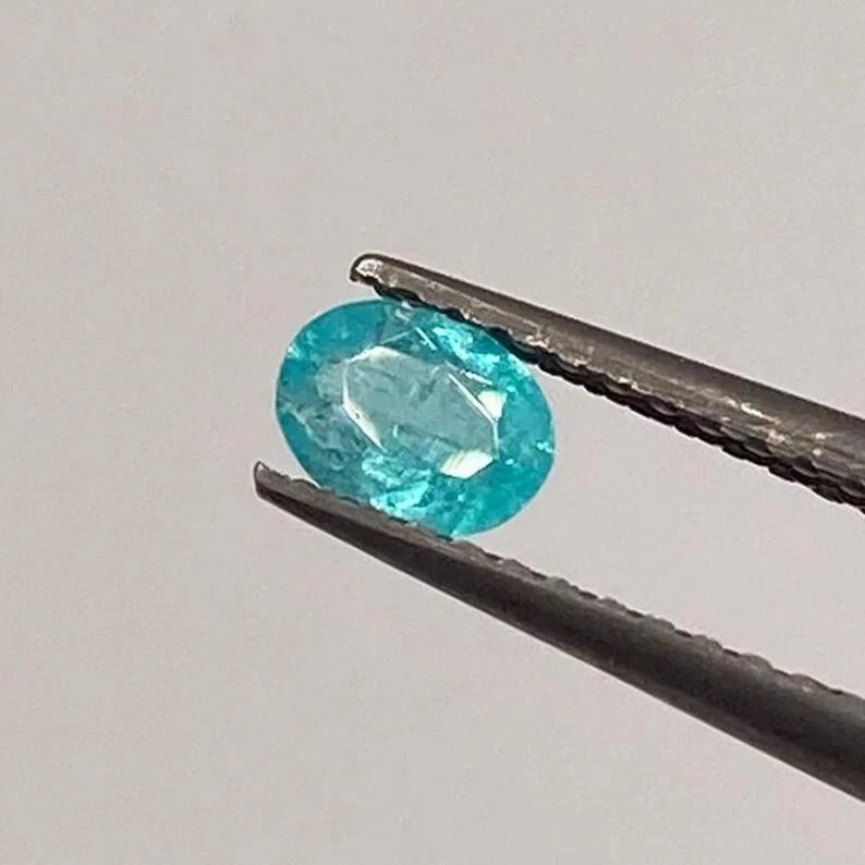 5.25 Ct+ Certified Natural Paraiba Tourmaline Neon Blue Oval Loose Gemstone