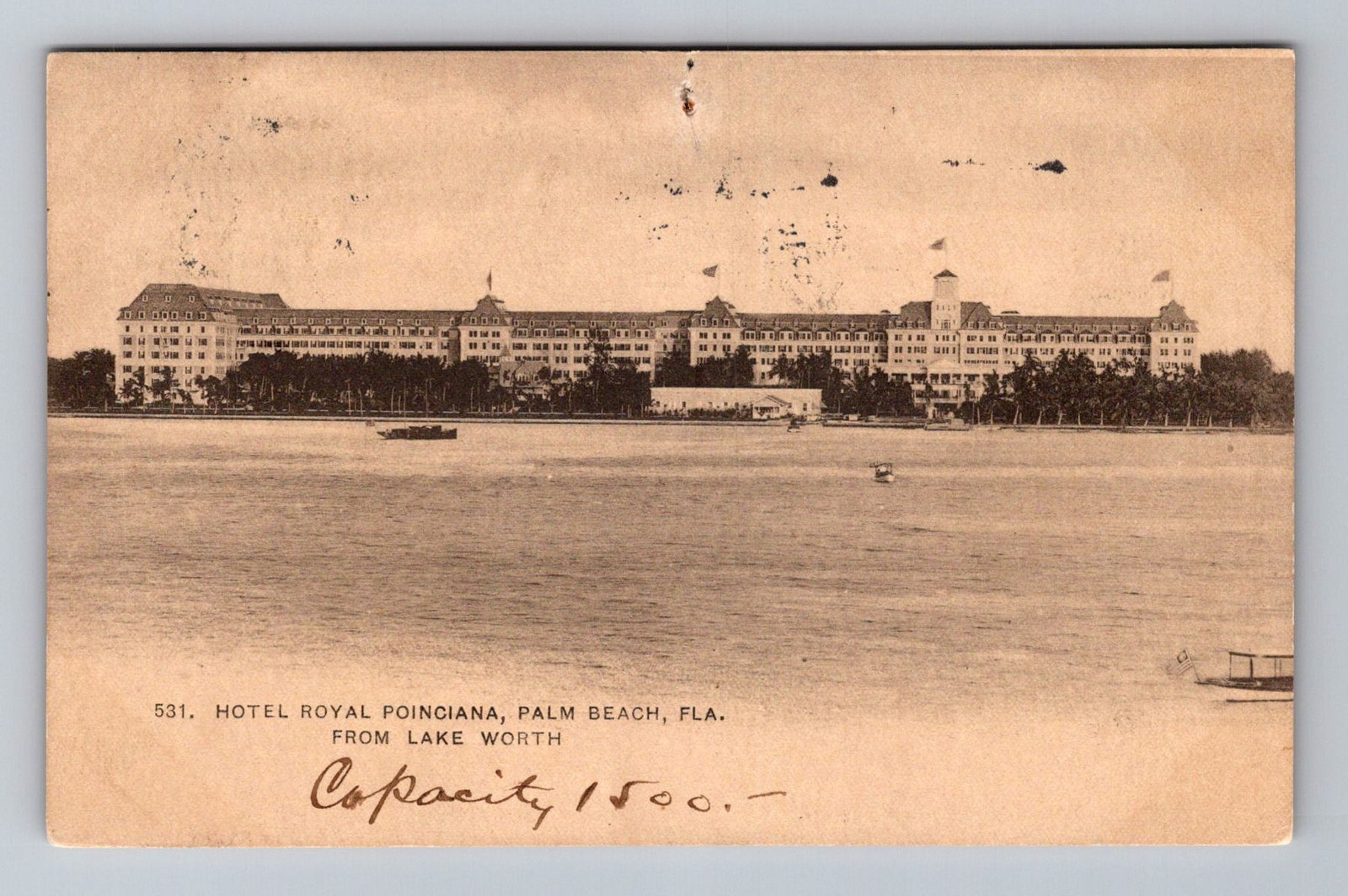 Palm Beach FL-Florida, Hotel Royal Poinciana, Postal PC Vintage c1905 Postcard