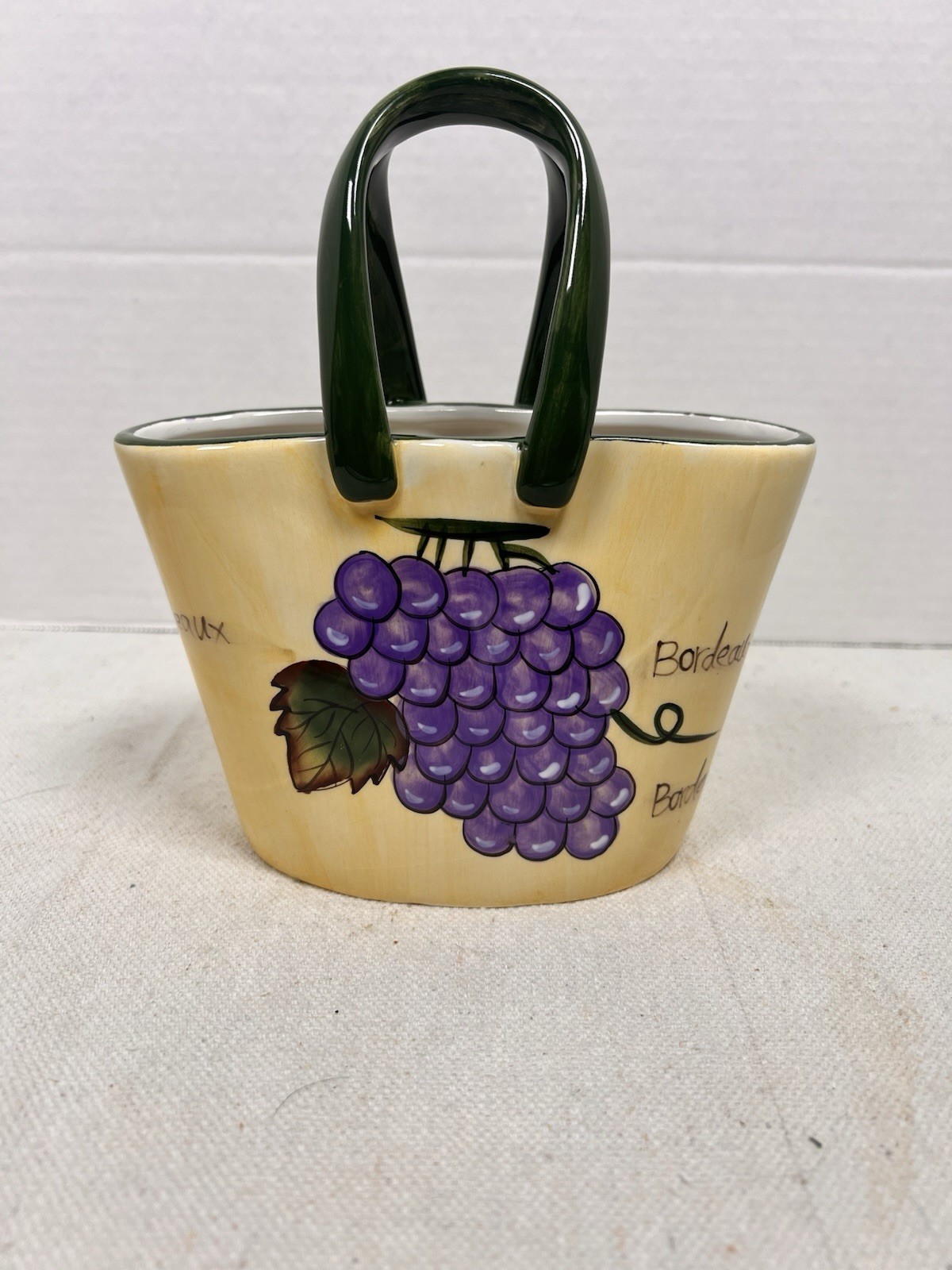 Tuscan Ceramic Grape Vase Purse Bag