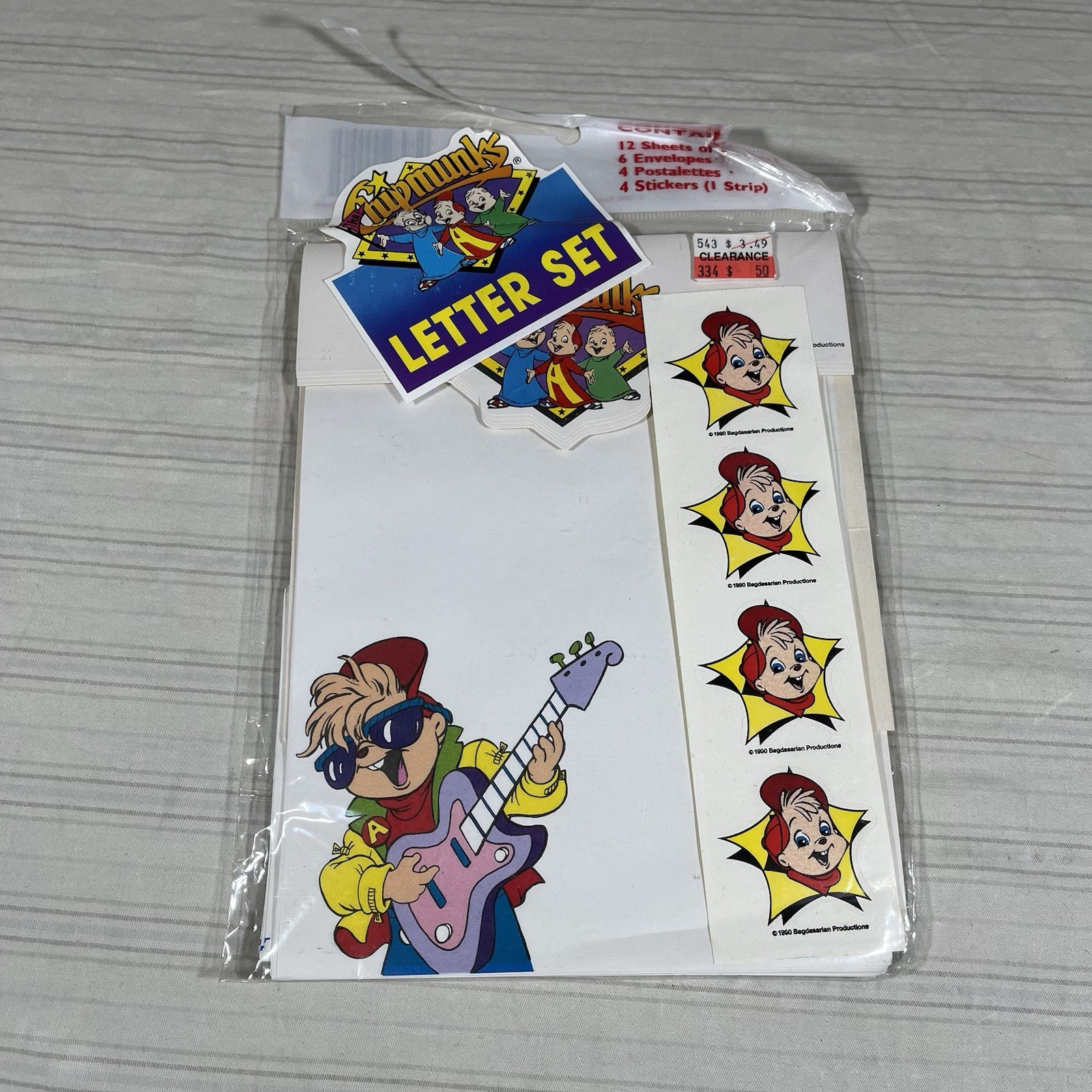 Rare Vintage The Chipmunks Letter Set with Stickers Sealed 1990 Stationary