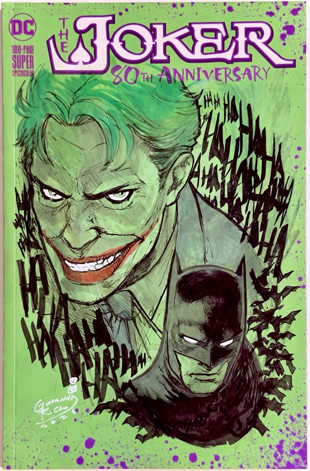 Joker 80th - Blank Sketch Variant Cover w/Original Art by Giovanni Ricco + COA