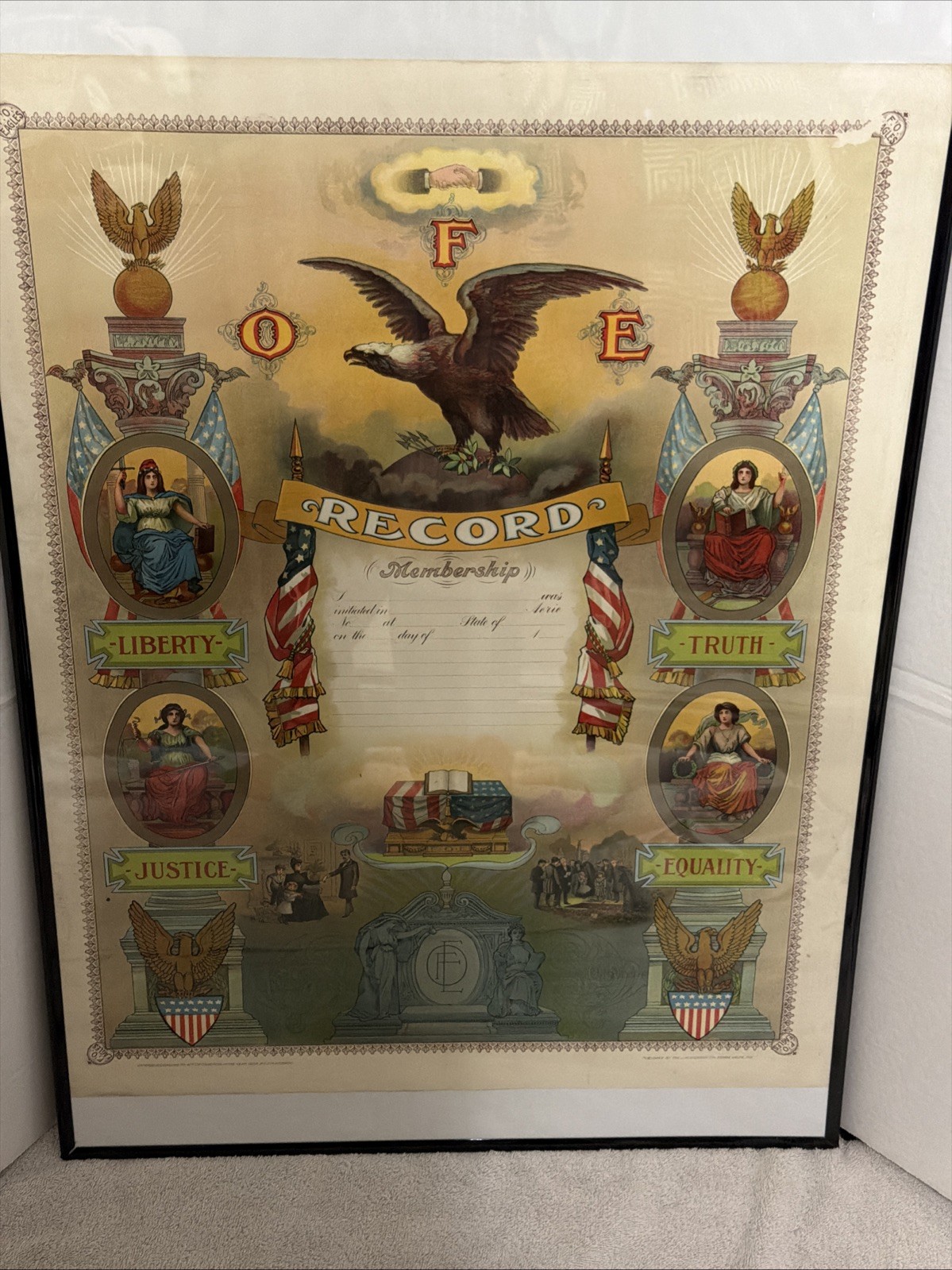 jm vickroy 1902 fraternity of eagles membership record BLANK Original