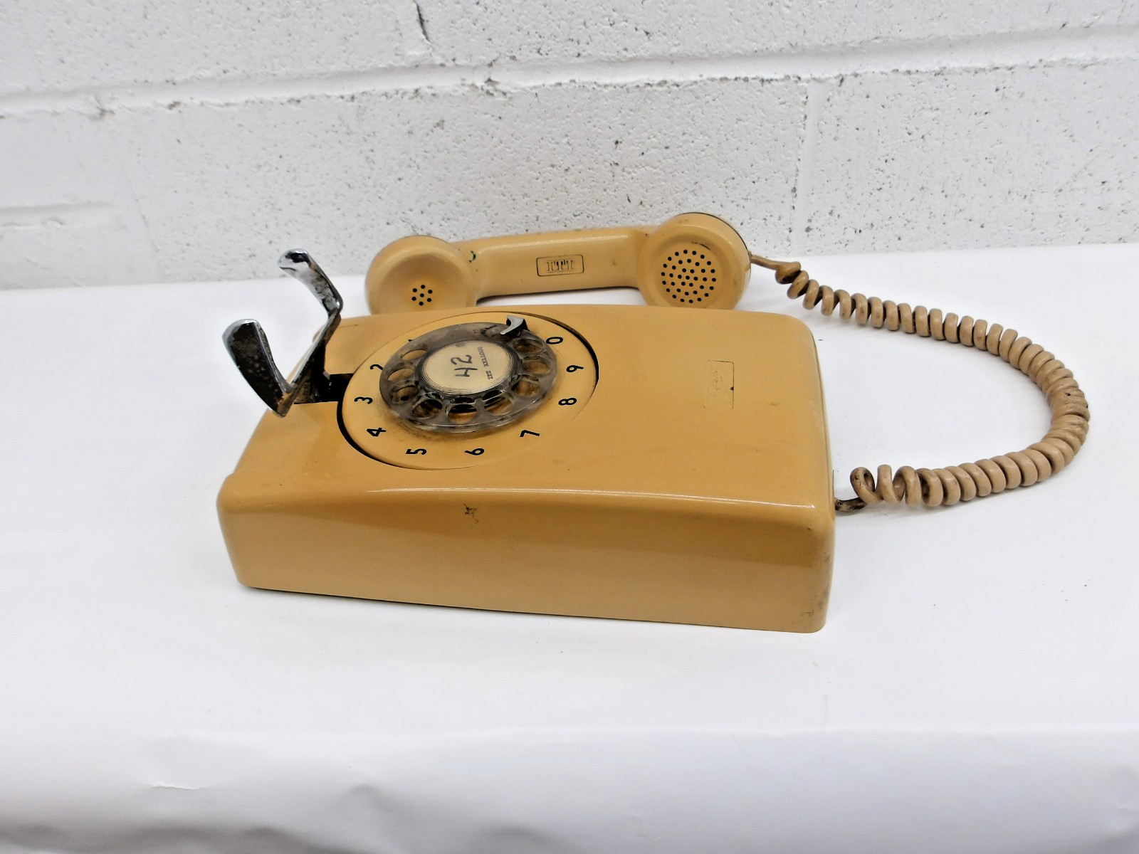 Vintage 1960's ITT Kellogg Rotary Wall Phone.