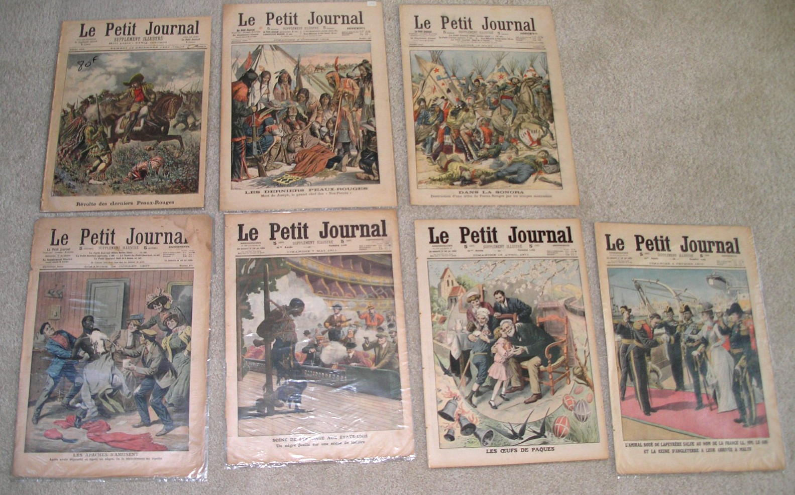 Lot of 7  LE PETIT JOURNAL French Illustrated Supplement Magazine
