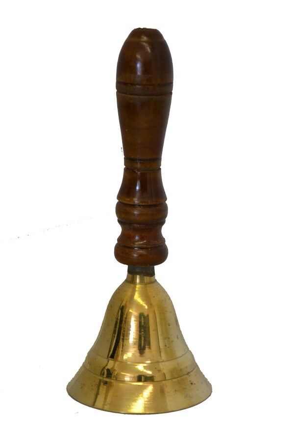 Brass Bell with Wooden Handle (5.5'')