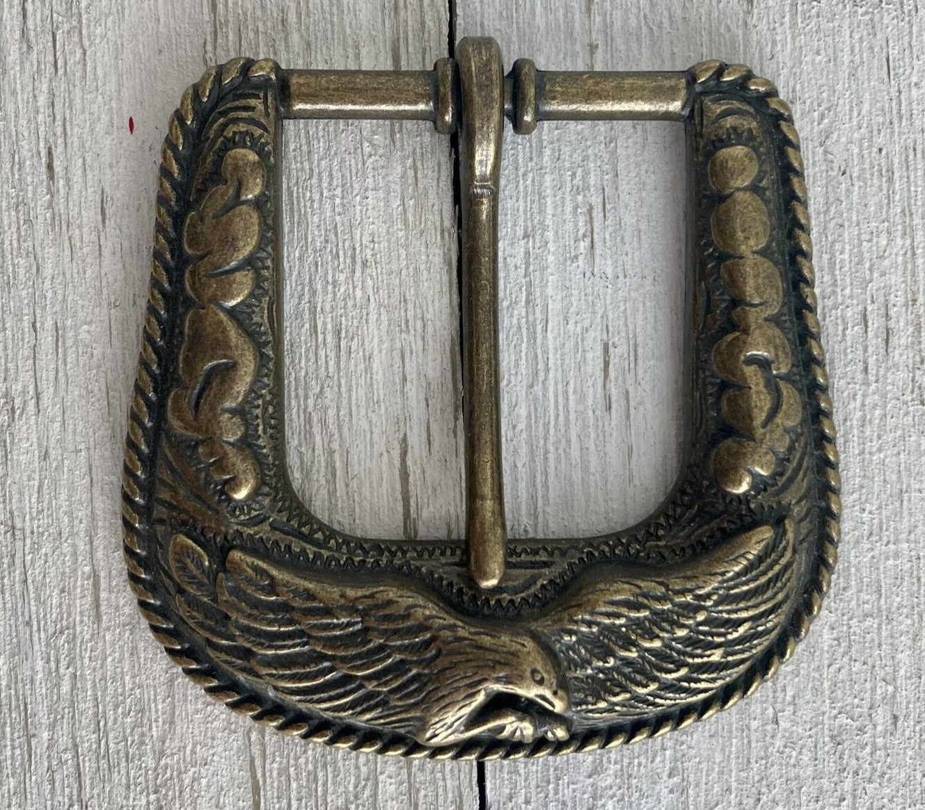Unique Vintage Western Metal Belt Buckle Bronze Eagle Design