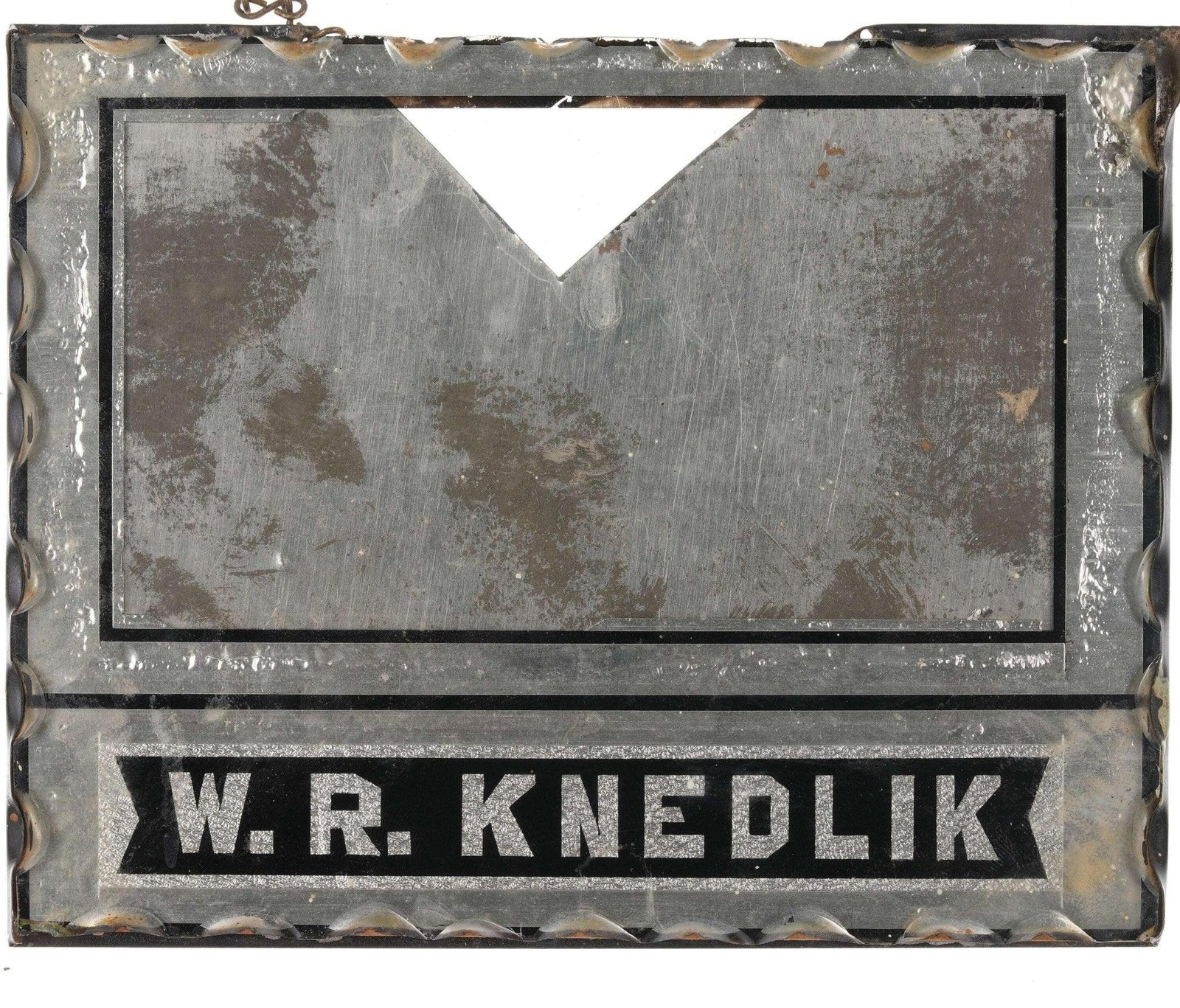 c1920\'s Barber\'s Licence and Nameplate Holder W.R. Knedlik