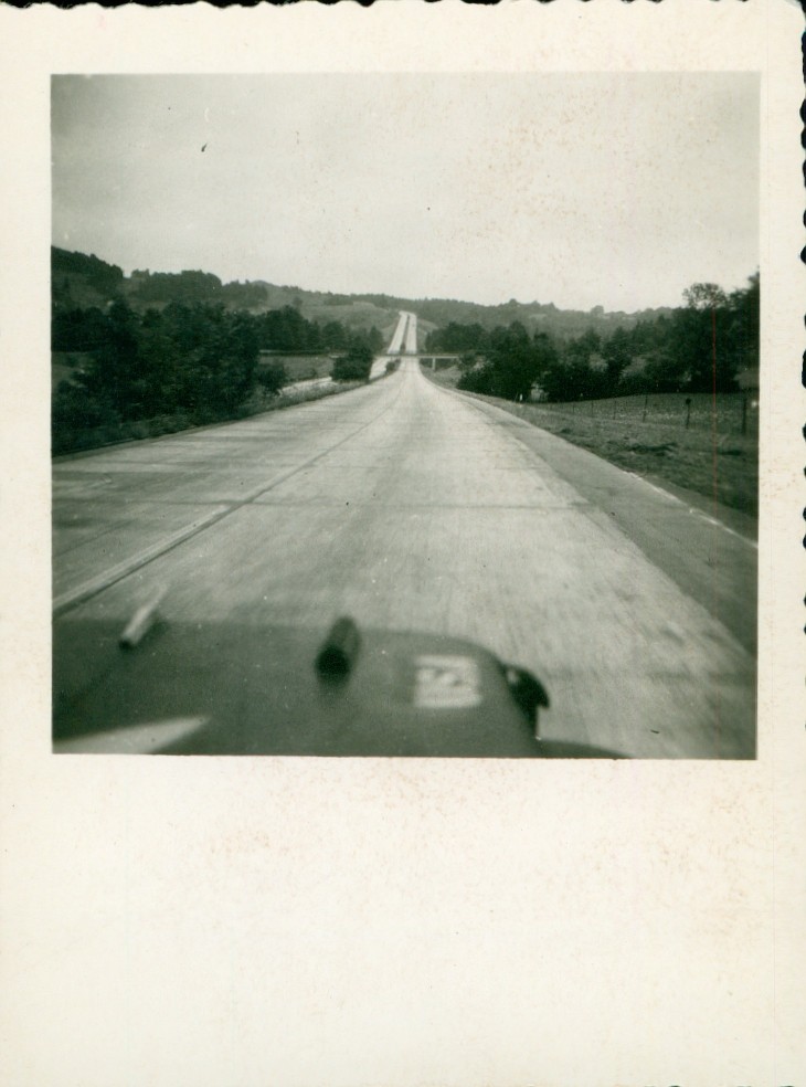 1945 WWII QM Truck Co Germany Photo German Autobahn from convoy truck
