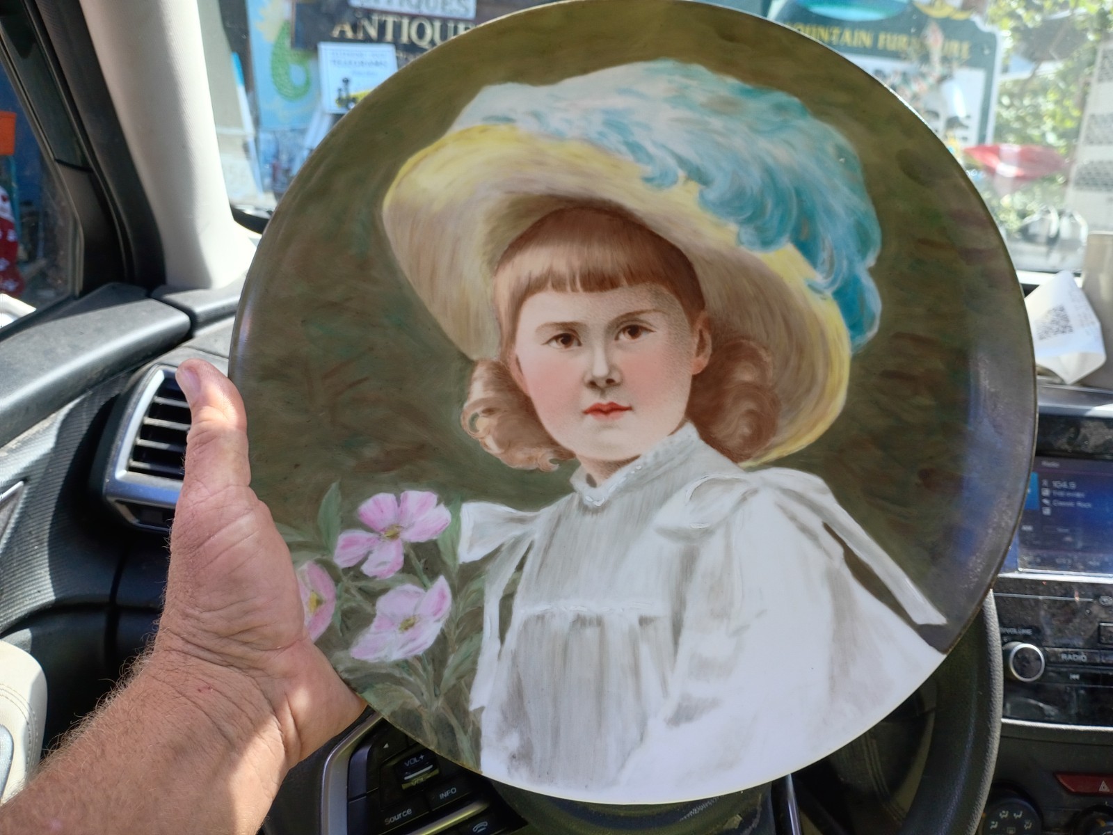 Old Antique Hand Painted Portrait Plate Limoges NY Newport Socialite Young Girl Old Antique Hand Painted Portrait Plate Limoges NY Newport Socialite Young Girl