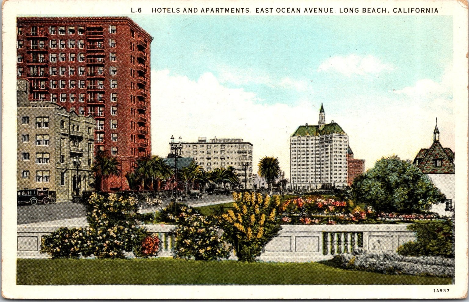 Vintage Linen Postcard Long Beach CA East Ocean Ave Hotels & Apartments Vintage Linen Postcard Long Beach CA East Ocean Ave Hotels & Apartments