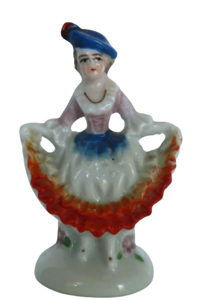 Vintage Porcelain Ceramic Lady Colonial Dress Japan Figurine Victorian Edwardian