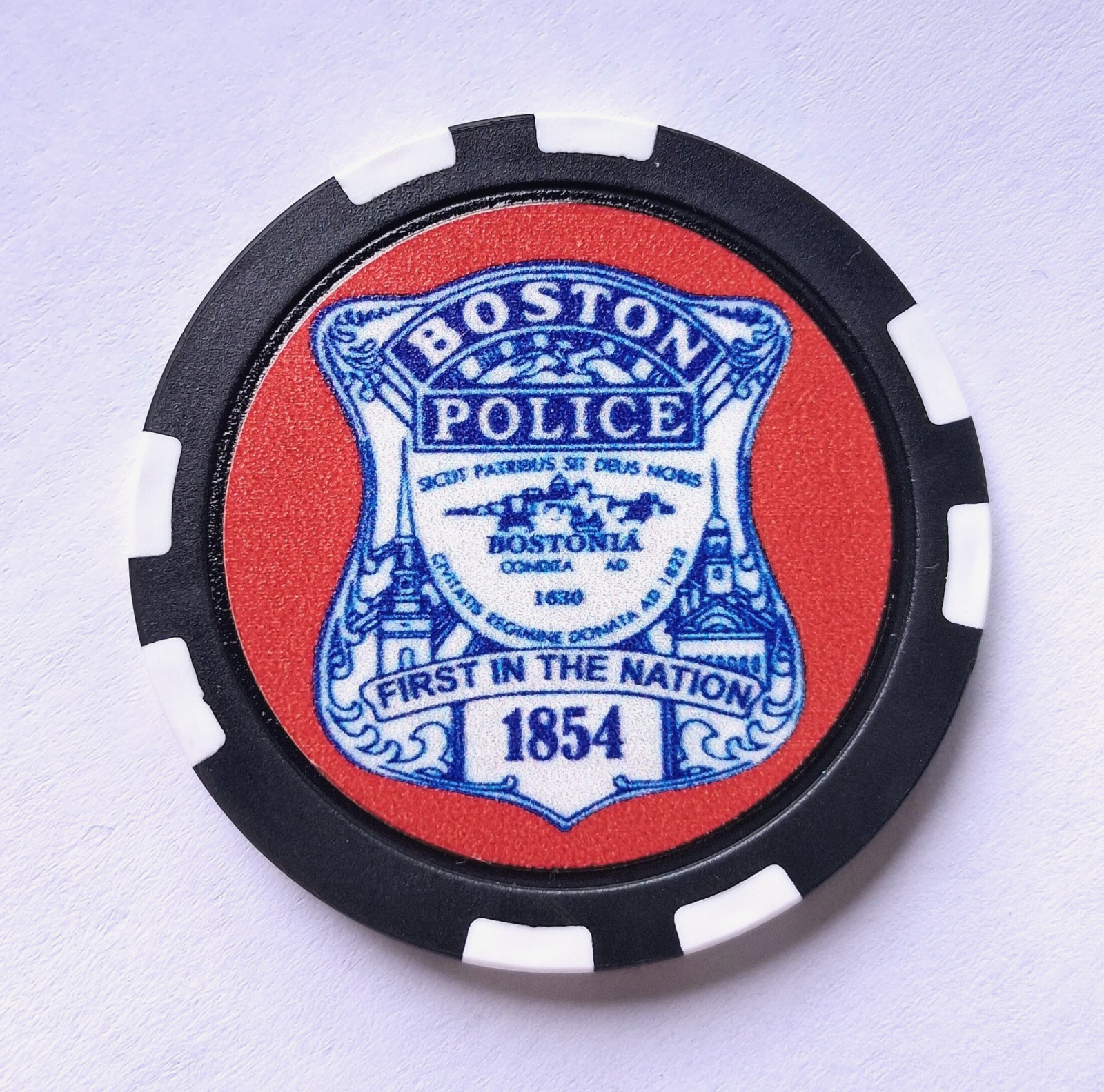 Boston Massachusetts Police Poker Chip - Red Sox - (Golf Marker Coin)  FREE USPS