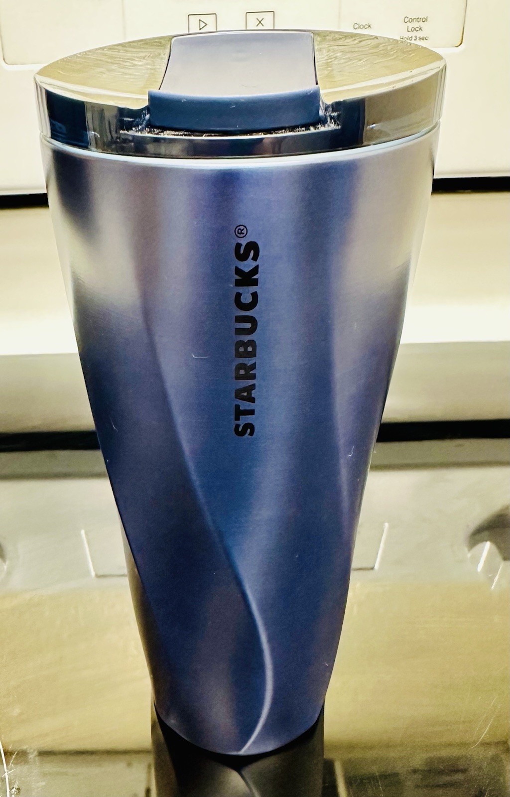 Starbucks Navy Blue Wavy Travel Tumbler