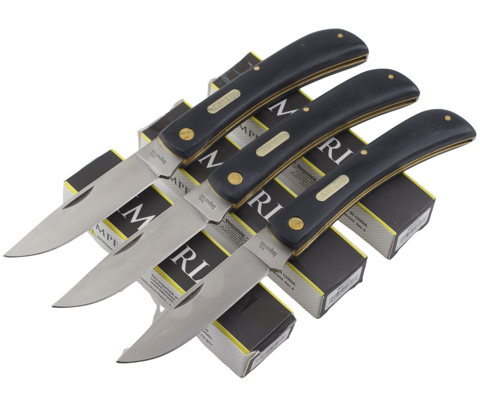 Imperial Schrade Sodbuster Work Large Folding Pocket Knife IMP22L Set of 3 Black