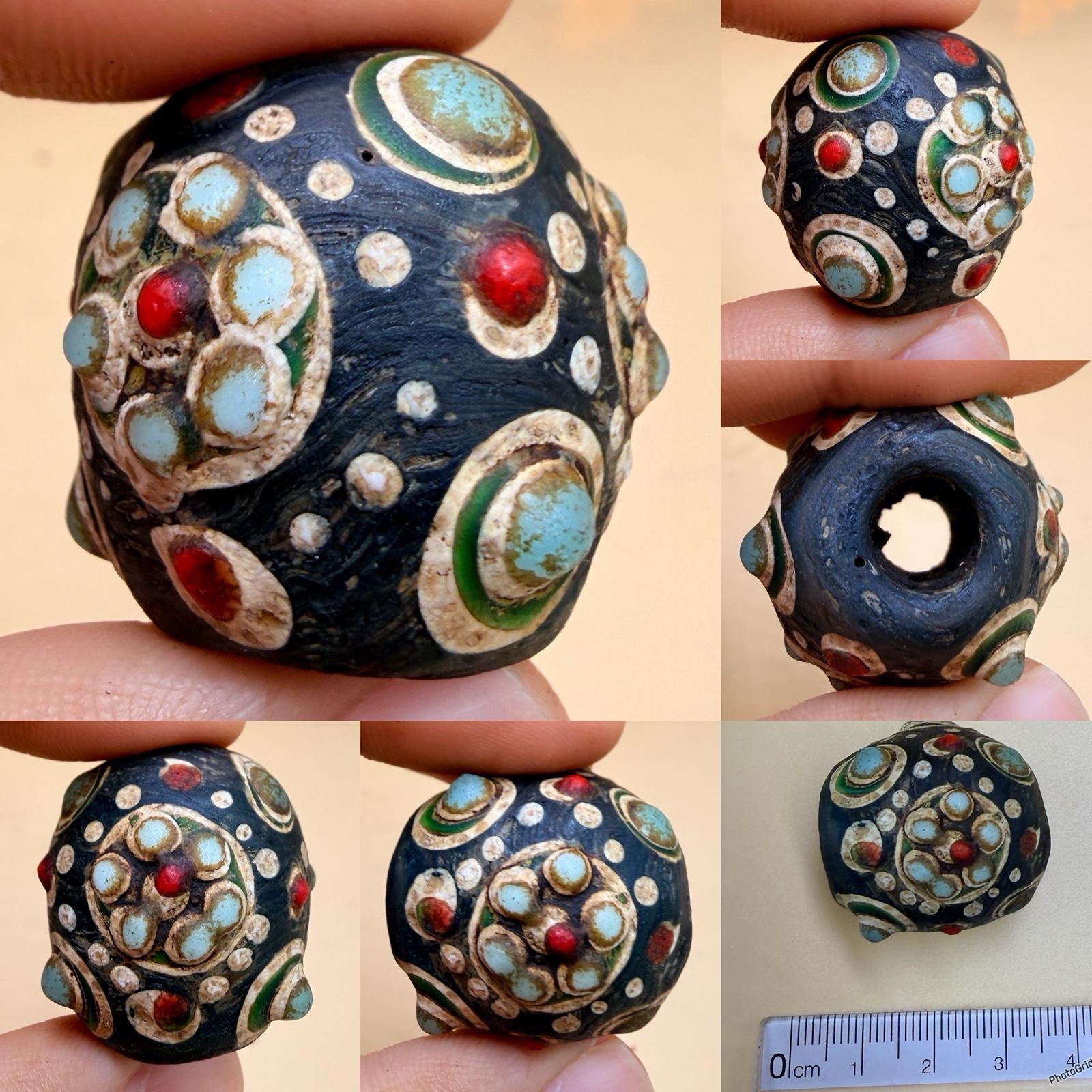 Very Old Stunning Rare Roman Mosaic Glass Lovely Rare Bead