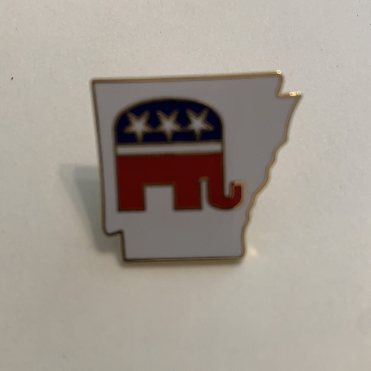 Republican Party GOP Arkansas Enamel Elephant Lapel Pin
