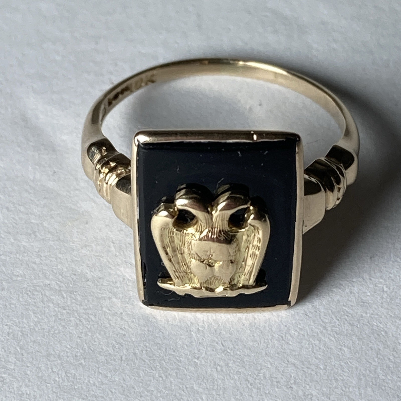 Antique 10K Masonic Double Eagle 32nd Degree~3 grams~Almost Size 6.5~See Pics