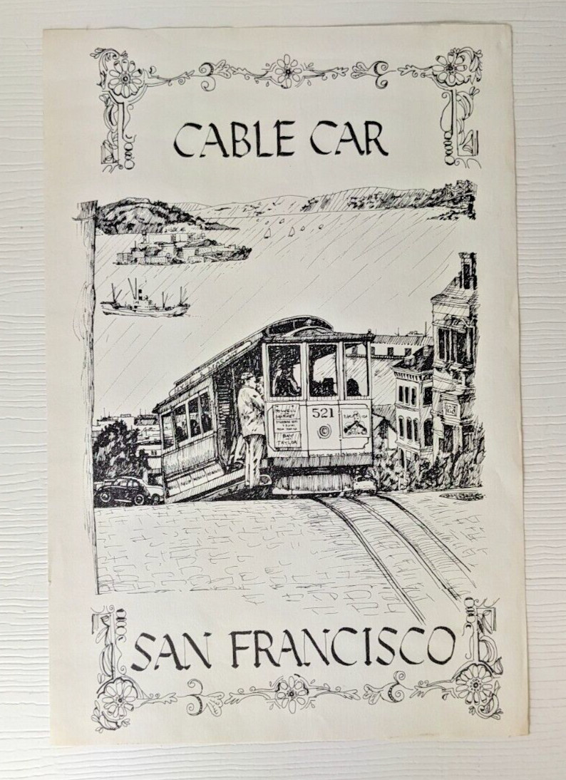 vintage paper poster San Francisco Cable Car Jaqua 18