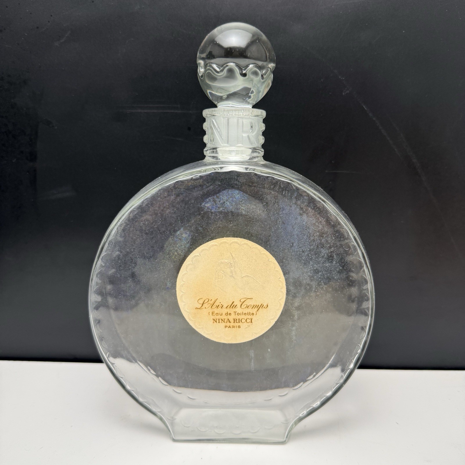 Vintage Lalique Nina Ricci L' Air Du Temps Perfume Bottle Large 8-1/2” Empty