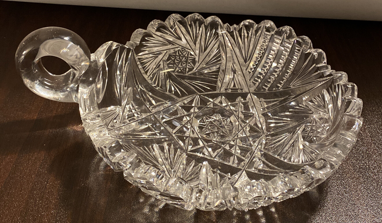 Hobstar Etched Cut Crystal Glass \