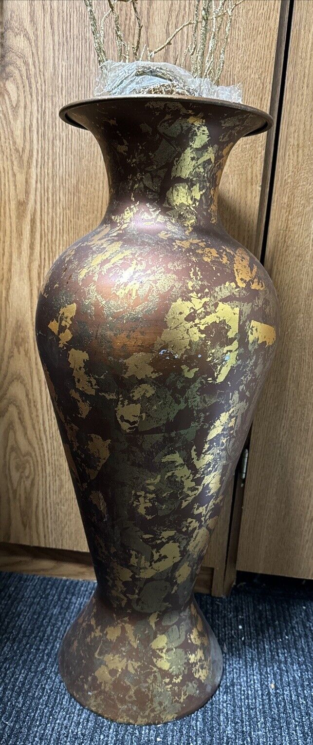 Large Antique Metal Vase. Exceptionally Beautiful.