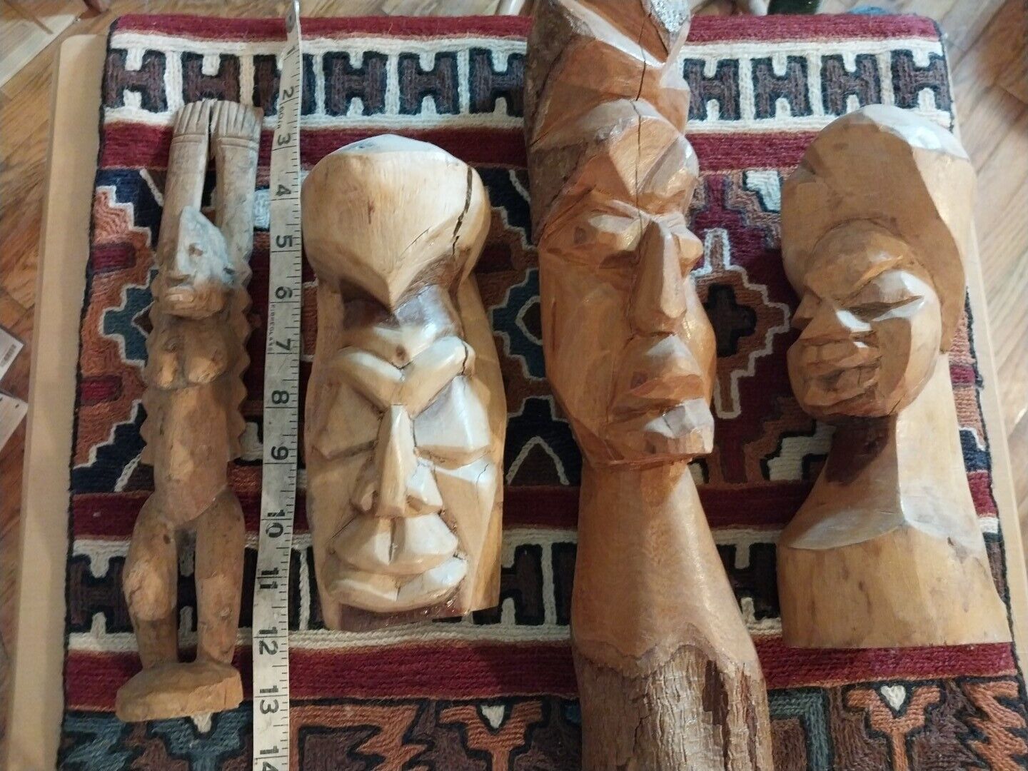 A Lot of 4 African Solid Wood Carvings