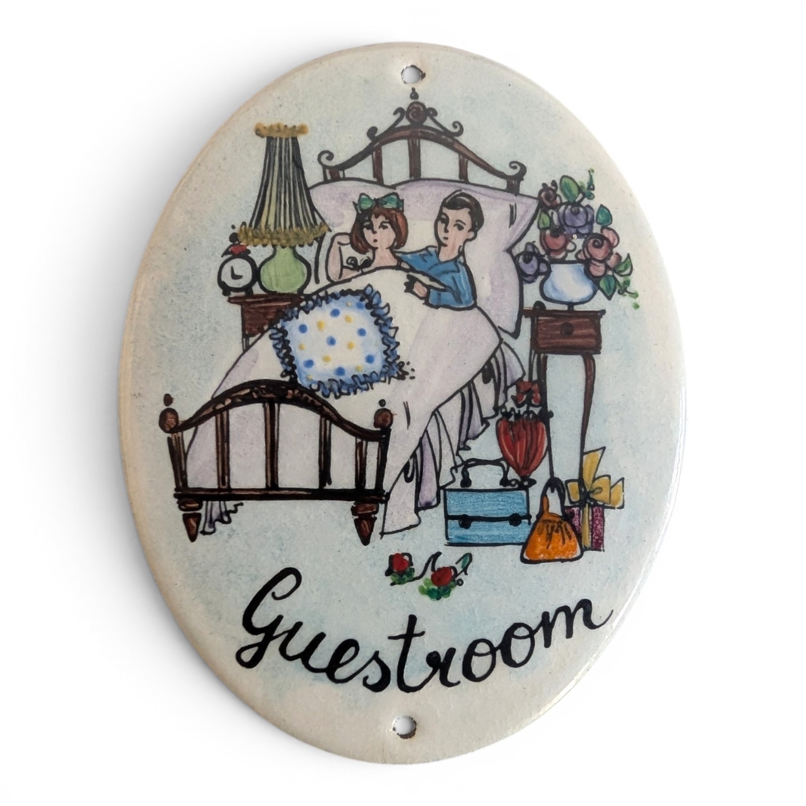 Vintage Steinbock‑Email Guestroom Door Plaque Austria Hand‑Painted Enamel Sign Vintage Steinbock‑Email Guestroom Door Plaque Austria Hand‑Painted Enamel Sign