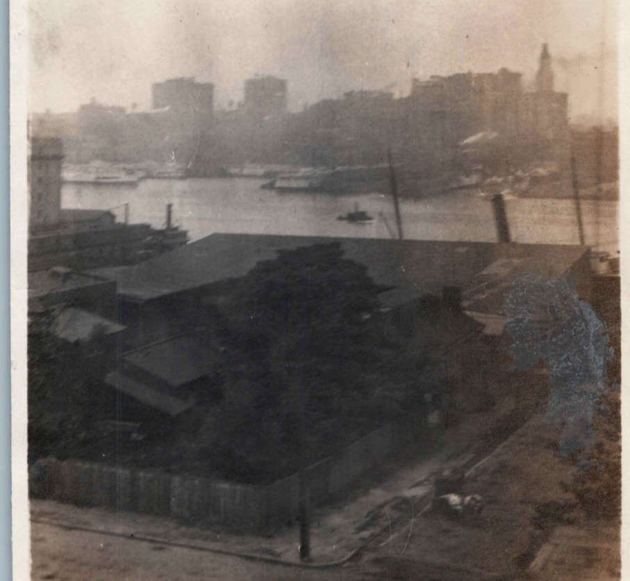 1910s Vintage Photo NYC Harlem River Bronx Skyline NYU Webb Institute Inwood p1b